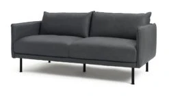 Habitat Moore Leather 3 Seater Sofa - Dark Grey -Habitat 1159455 R Z002A
