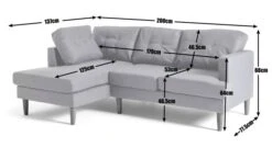 Habitat Joshua Self Assembly Left Hand Corner Sofa - Grey -Habitat 1251267 R E001