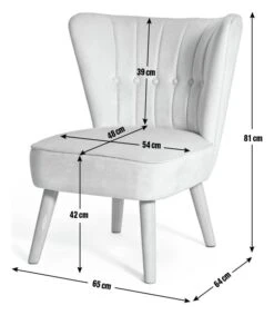 Habitat Alexis Velvet Cocktail Chair - Cream -Habitat 1341294 R E001