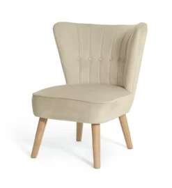 Habitat Alexis Velvet Cocktail Chair - Cream -Habitat 1341294 R Z002A