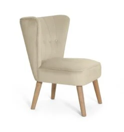 Habitat Alexis Velvet Cocktail Chair - Cream -Habitat 1341294 R Z004A