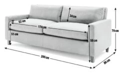 Habitat Chester Leather 3 Seater Sofa - Dark Feet - Tan -Habitat 1345616 R E001