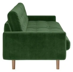 Habitat Fenner Velvet 3 Seater Sofa - Moss Green -Habitat 1350443 R Z004A
