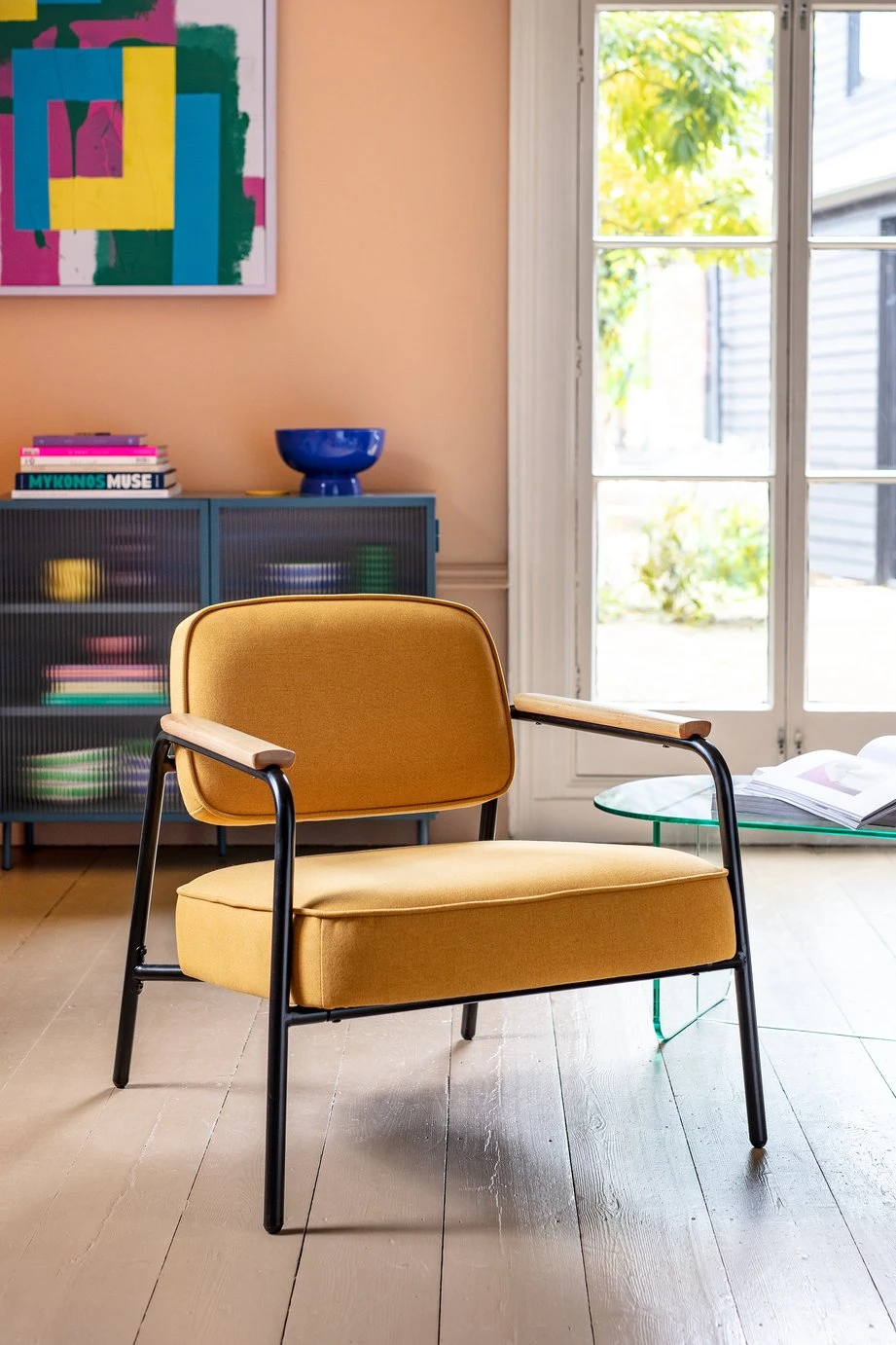 Habitat Jesper Fabric Accent Chair - Yellow 10 Habitat Jesper Fabric Accent Chair - Yellow - Image 10