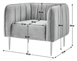 Habitat Lola Velvet Armchair - Charcoal 11 Habitat Lola Velvet Armchair - Charcoal -Habitat 1930825 R E001