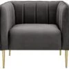 Habitat Lola Velvet Armchair - Charcoal
