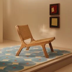 Habitat Faro Woven Paper Rope And Oak Accent Chair - Natural -Habitat 1950991 R Z001C