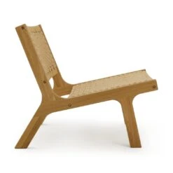 Habitat Faro Woven Paper Rope And Oak Accent Chair - Natural -Habitat 1950991 R Z004A