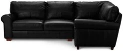 Habitat Salisbury Leather Left Hand Corner Sofa - Black -Habitat 1954526 R Z002A