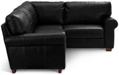 Habitat Salisbury Leather Left Hand Corner Sofa - Black -Habitat 1954526 R Z003A