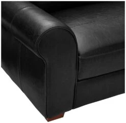 Habitat Salisbury Leather Left Hand Corner Sofa - Black -Habitat 1954526 R Z009A