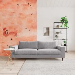 Swoon Evesham Velvet 3 Seater Sofa - Silver Grey -Habitat 1970452 R Z001C