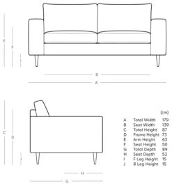 Swoon Evesham Velvet 2 Seater Sofa - Ink Blue -Habitat 1971334 R E001