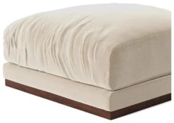 Swoon Denver Velvet Ottoman Footstool - Taupe -Habitat 1971774 R Z004A