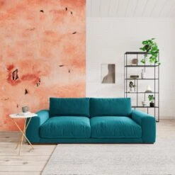 Swoon Denver Velvet 3 Seater Sofa- Kingfisher Blue 9 Swoon Denver Velvet 3 Seater Sofa- Kingfisher Blue -Habitat 1972436 R Z001C