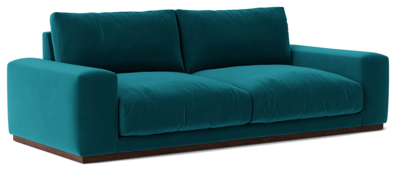 Swoon Denver Velvet 3 Seater Sofa- Kingfisher Blue 7 Swoon Denver Velvet 3 Seater Sofa- Kingfisher Blue - Image 7