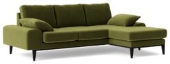Swoon Tulum Velvet Right Hand Corner Sofa - Fern Green