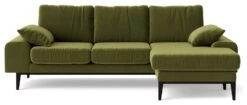 Swoon Tulum Velvet Right Hand Corner Sofa - Fern Green -Habitat 1990827 R Z003A