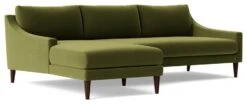 Swoon Turin Velvet Left Hand Corner Sofa - Fern Green