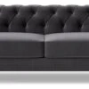 Swoon Winston Velvet 4 Seater Sofa - Granite Grey