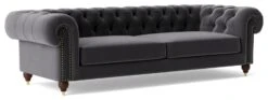 Swoon Winston Velvet 4 Seater Sofa - Granite Grey -Habitat 1993257 R Z006A