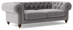 Swoon Winston Velvet 3 Seater Sofa - Silver Grey -Habitat 1994971 R Z006A