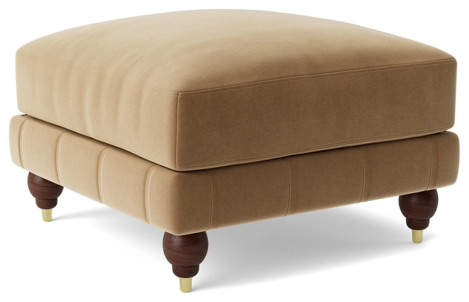 Swoon Winston Velvet Ottoman Footstool - Biscuit 5 Swoon Winston Velvet Ottoman Footstool - Biscuit - Image 5