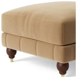 Swoon Winston Velvet Ottoman Footstool - Biscuit 11 Swoon Winston Velvet Ottoman Footstool - Biscuit -Habitat 1995389 R Z004A