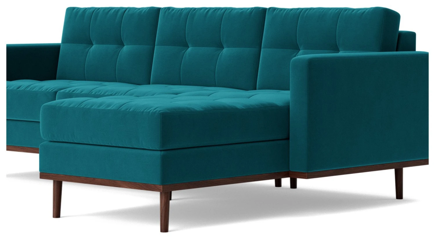 Swoon Berlin Velvet Right Hand Corner Sofa- Kingfisher Blue 6 Swoon Berlin Velvet Right Hand Corner Sofa- Kingfisher Blue - Image 6
