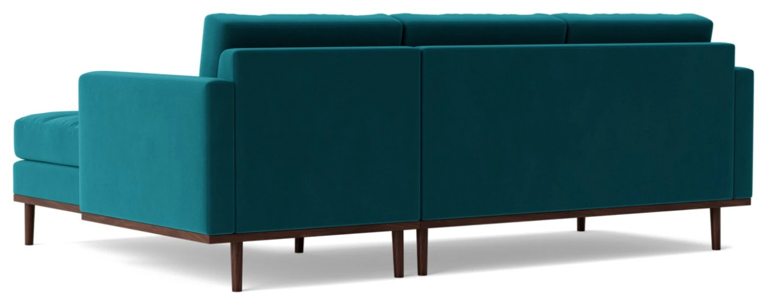 Swoon Berlin Velvet Right Hand Corner Sofa- Kingfisher Blue 7 Swoon Berlin Velvet Right Hand Corner Sofa- Kingfisher Blue - Image 7