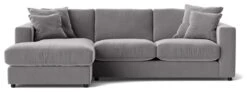Swoon Althaea Velvet Left Hand Corner Sofa - Silver Grey -Habitat 1997459 R Z003A