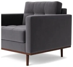 Swoon Berlin Velvet Armchair - Granite Grey -Habitat 1997899 R Z002A