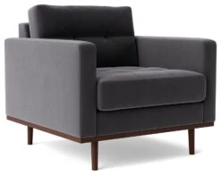 Swoon Berlin Velvet Armchair - Granite Grey -Habitat 1997899 R Z004A