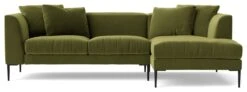 Swoon Alena Velvet Right Hand Corner Sofa - Fern Green -Habitat 1998977 R Z003A