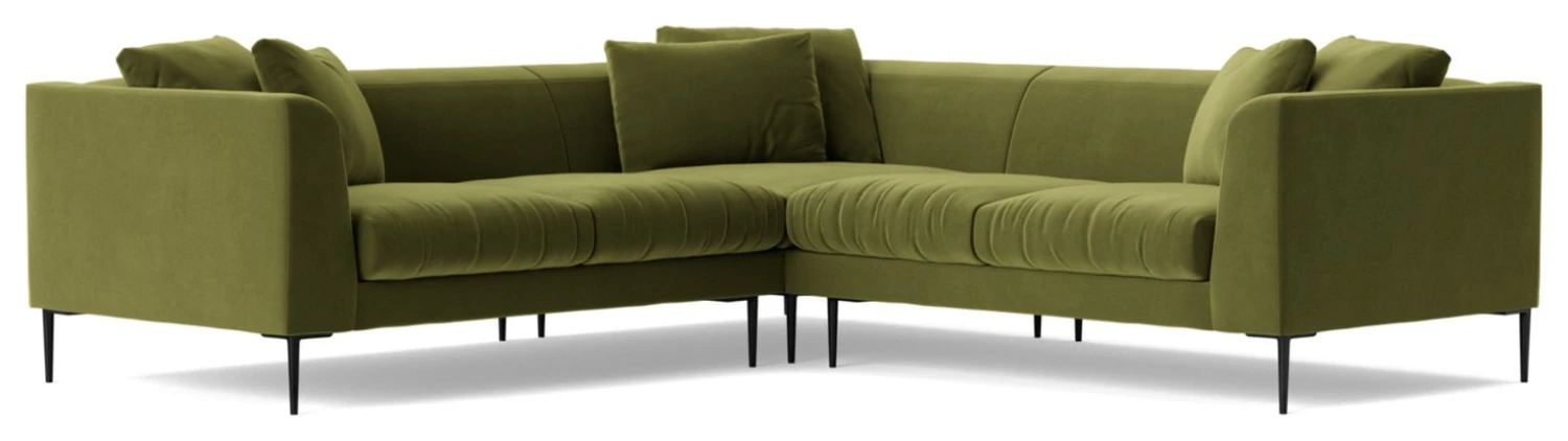 Swoon Alena Velvet 5 Seater Corner Sofa - Fern Green 1 Swoon Alena Velvet 5 Seater Corner Sofa - Fern Green