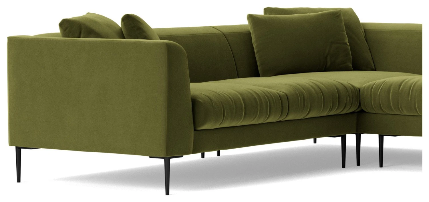 Swoon Alena Velvet 5 Seater Corner Sofa - Fern Green 5 Swoon Alena Velvet 5 Seater Corner Sofa - Fern Green - Image 5