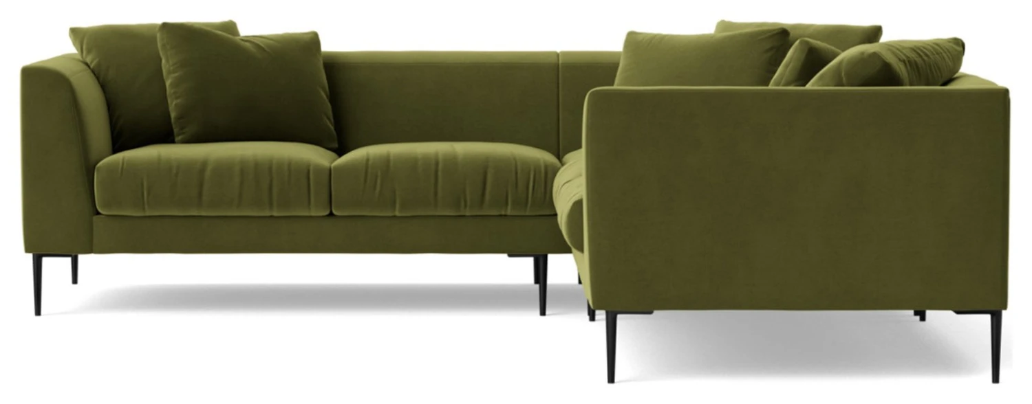 Swoon Alena Velvet 5 Seater Corner Sofa - Fern Green 6 Swoon Alena Velvet 5 Seater Corner Sofa - Fern Green - Image 6