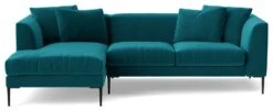 Swoon Alena Velvet Left Hand Corner Sofa - Kingfisher Blue -Habitat 1999835 R Z003A