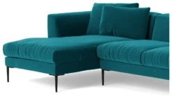 Swoon Alena Velvet Left Hand Corner Sofa - Kingfisher Blue -Habitat 1999835 R Z004A
