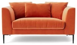 Swoon Alena Velvet Cuddle Chair - Burnt Orange
