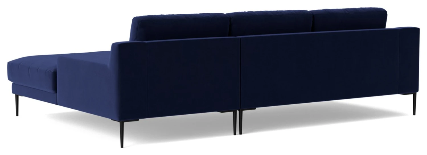 Swoon Almera Velvet Right Hand Corner Sofa - Ink Blue 7 Swoon Almera Velvet Right Hand Corner Sofa - Ink Blue - Image 7
