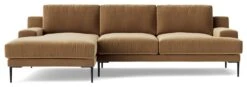 Swoon Almera Velvet Left Hand Corner Sofa - Biscuit -Habitat 2000833 R Z003A