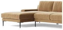 Swoon Almera Velvet Left Hand Corner Sofa - Biscuit -Habitat 2000833 R Z004A