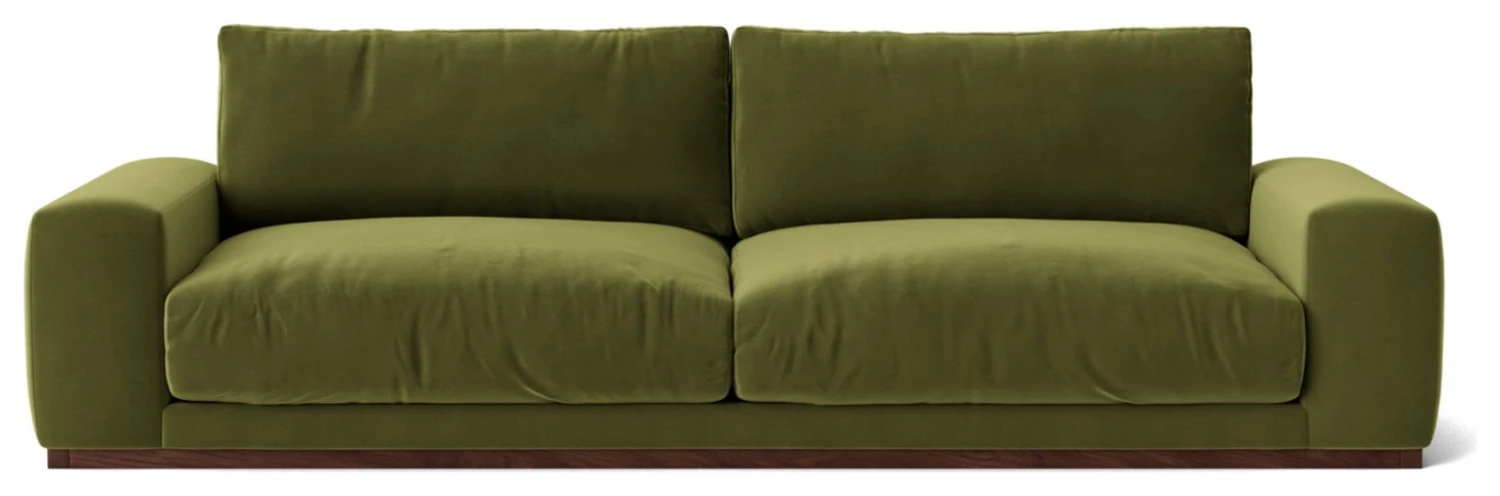 Swoon Denver Velvet 4 Seater Sofa - Fern Green 1 Swoon Denver Velvet 4 Seater Sofa - Fern Green