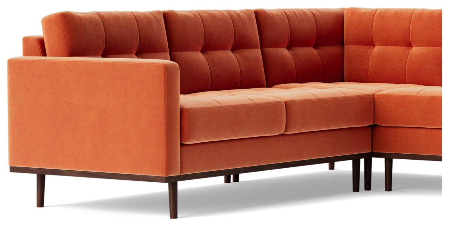 Swoon Berlin Velvet 5 Seater Corner Sofa - Burnt Orange 5 Swoon Berlin Velvet 5 Seater Corner Sofa - Burnt Orange - Image 5