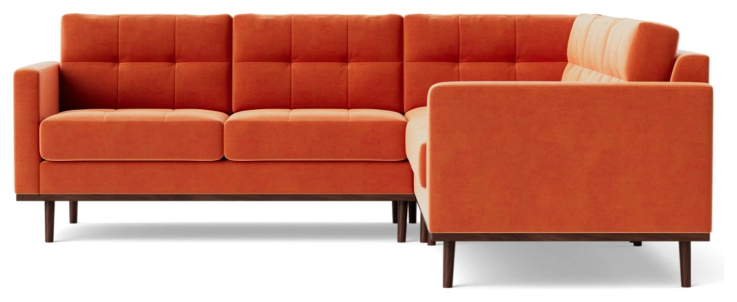 Swoon Berlin Velvet 5 Seater Corner Sofa - Burnt Orange 6 Swoon Berlin Velvet 5 Seater Corner Sofa - Burnt Orange - Image 6