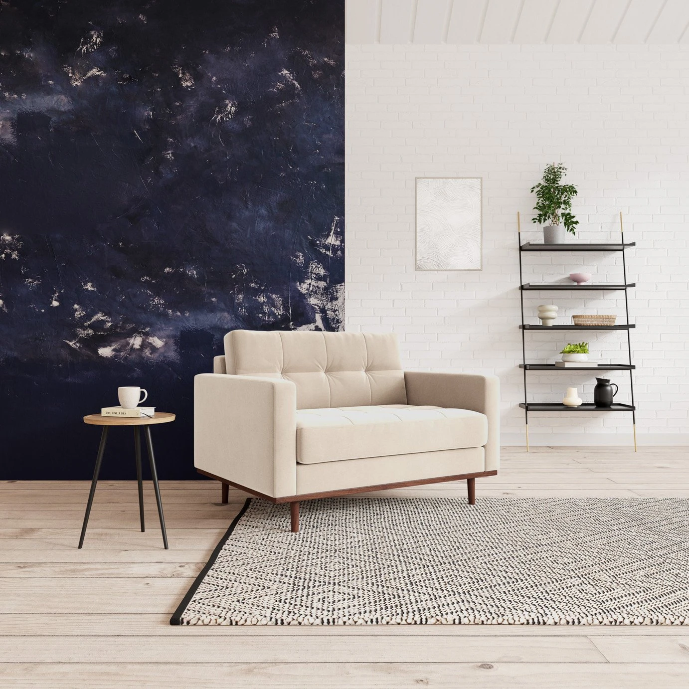 Swoon Berlin Velvet Cuddle Chair - Taupe 2 Swoon Berlin Velvet Cuddle Chair - Taupe - Image 2