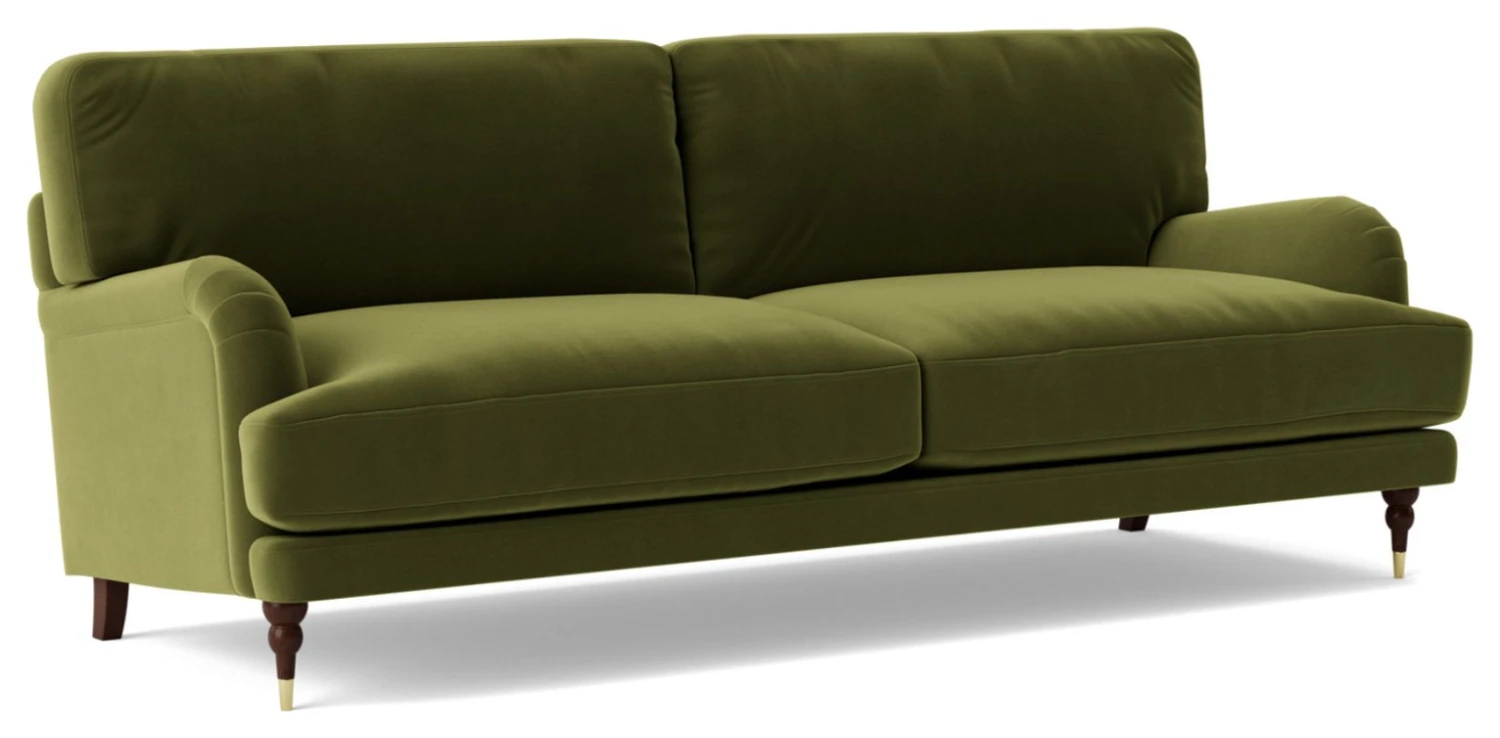 Swoon Charlbury Velvet 3 Seater Sofa - Fern Green 8 Swoon Charlbury Velvet 3 Seater Sofa - Fern Green - Image 8