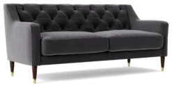 Swoon Pritchard Velvet 2 Seater Sofa - Granite Grey -Habitat 2006772 R Z006A