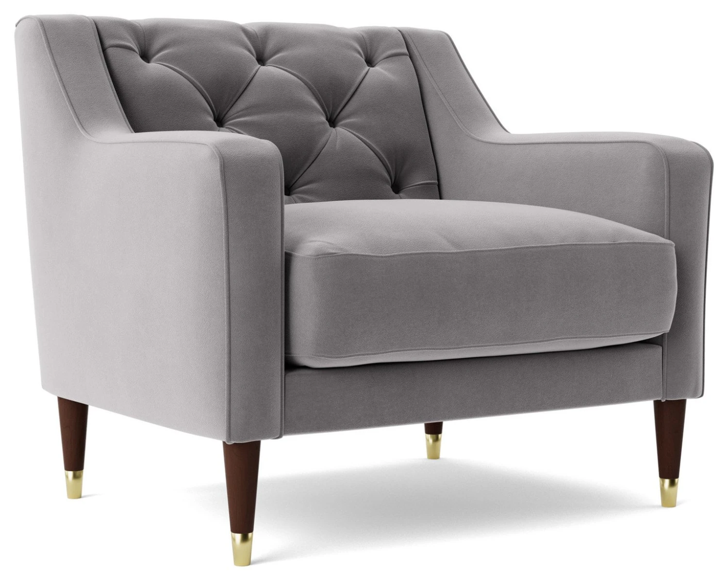 Swoon Pritchard Velvet Armchair - Silver Grey 5 Swoon Pritchard Velvet Armchair - Silver Grey - Image 5